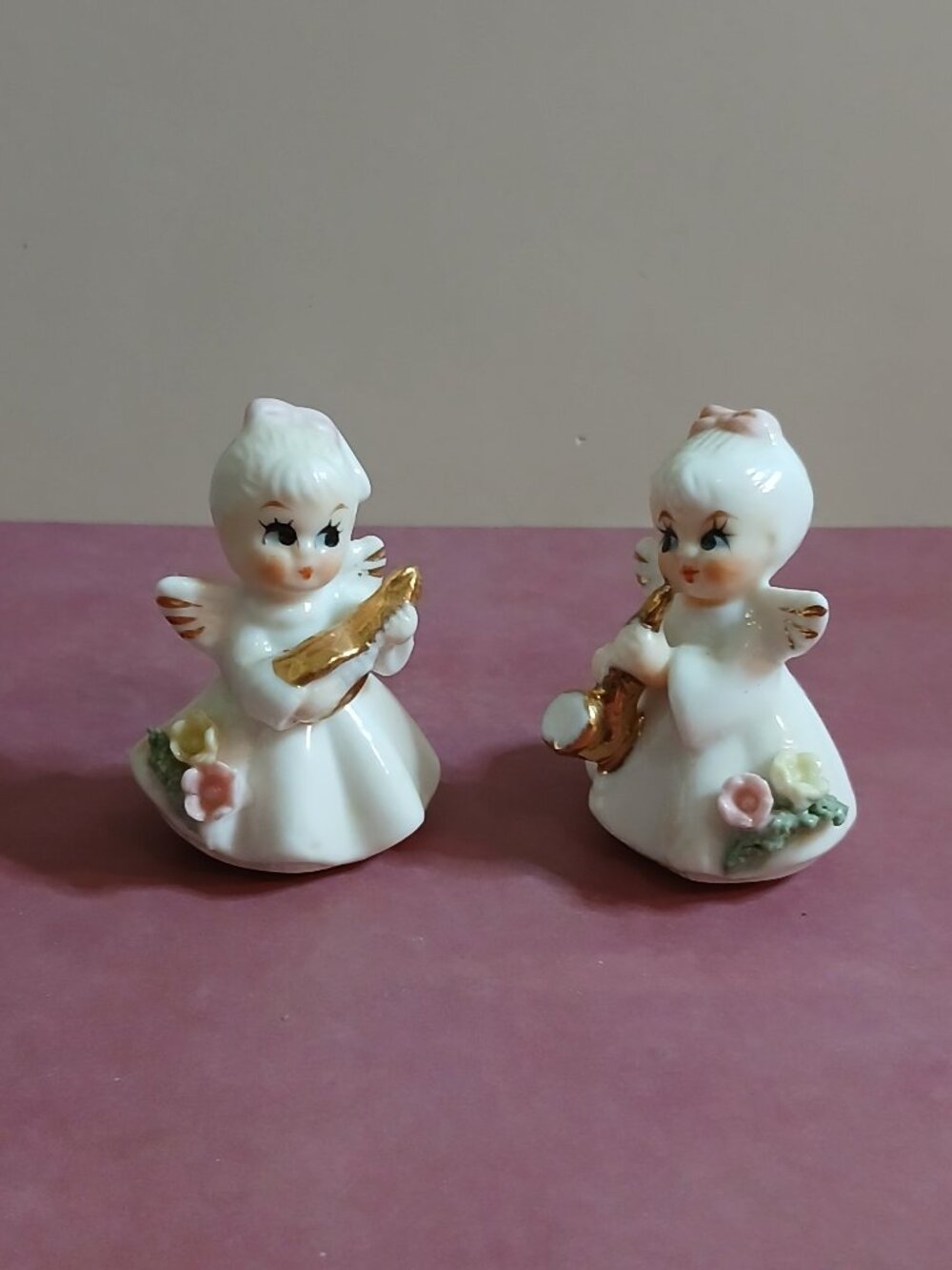 Set of Vintage Bone China Miniature Musical Angel Figurines